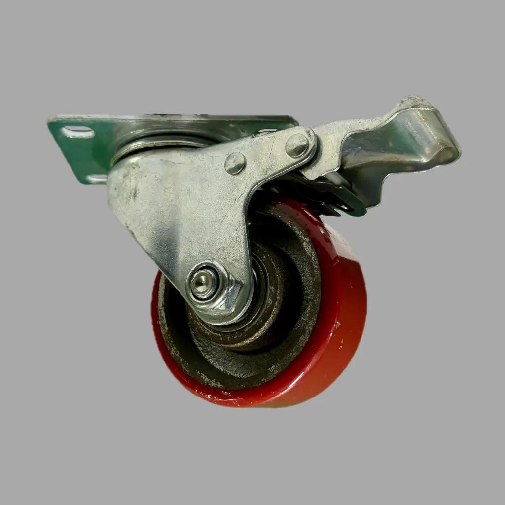 3 inch polyurethane brake caster